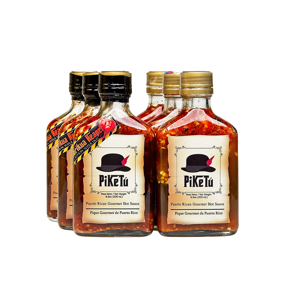 Piketu Original & BoriKua Reaper Hot Sauce 6oz Bottle (Six-Pack)
